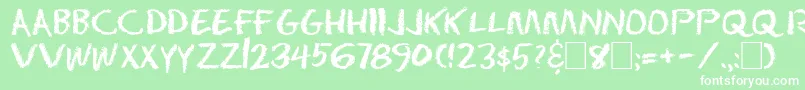 フォントDseraser – 緑の背景に白い文字