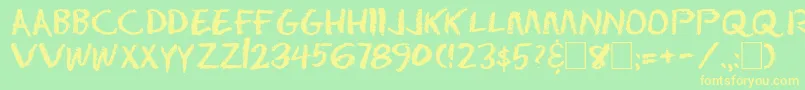 Dseraser Font – Yellow Fonts on Green Background