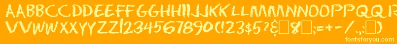 Dseraser Font – Yellow Fonts on Orange Background