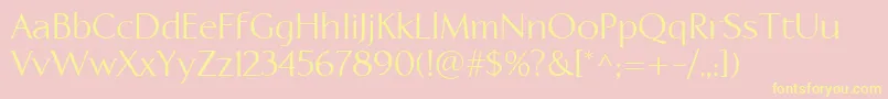 LinotypeapertoRoman Font – Yellow Fonts on Pink Background