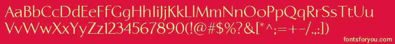 LinotypeapertoRoman Font – Yellow Fonts on Red Background