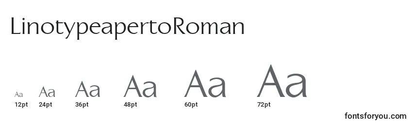 Размеры шрифта LinotypeapertoRoman