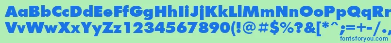 UkrainianfuturisextraBold Font – Blue Fonts on Green Background