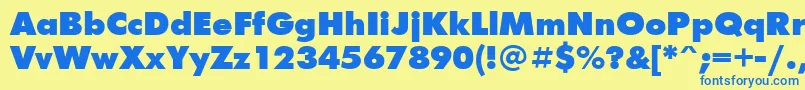 UkrainianfuturisextraBold Font – Blue Fonts on Yellow Background