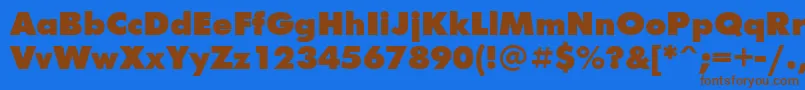 UkrainianfuturisextraBold Font – Brown Fonts on Blue Background