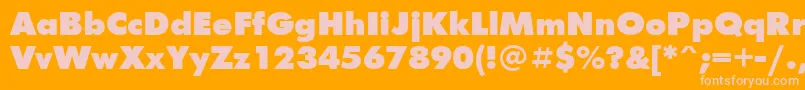 UkrainianfuturisextraBold Font – Pink Fonts on Orange Background