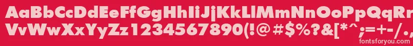 UkrainianfuturisextraBold Font – Pink Fonts on Red Background