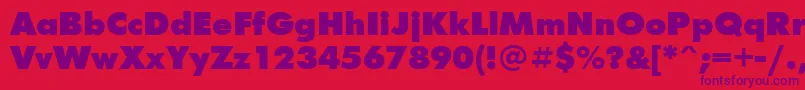 フォントUkrainianfuturisextraBold – 赤い背景に紫のフォント