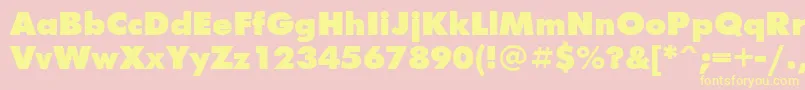 UkrainianfuturisextraBold Font – Yellow Fonts on Pink Background