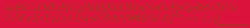 DeutchSsiItalic Font – Brown Fonts on Red Background