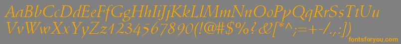 DeutchSsiItalic Font – Orange Fonts on Gray Background