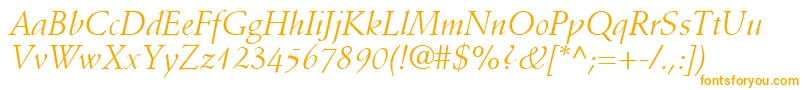 DeutchSsiItalic Font – Orange Fonts on White Background