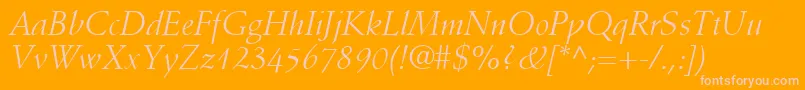 DeutchSsiItalic Font – Pink Fonts on Orange Background