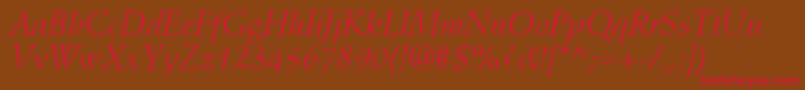 DeutchSsiItalic Font – Red Fonts on Brown Background
