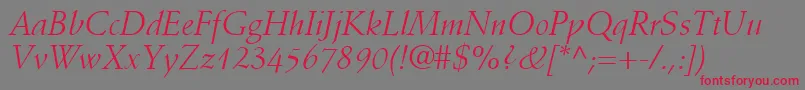 DeutchSsiItalic Font – Red Fonts on Gray Background