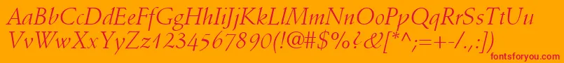 DeutchSsiItalic Font – Red Fonts on Orange Background