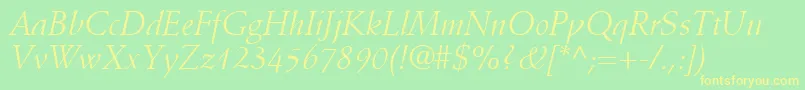 DeutchSsiItalic Font – Yellow Fonts on Green Background