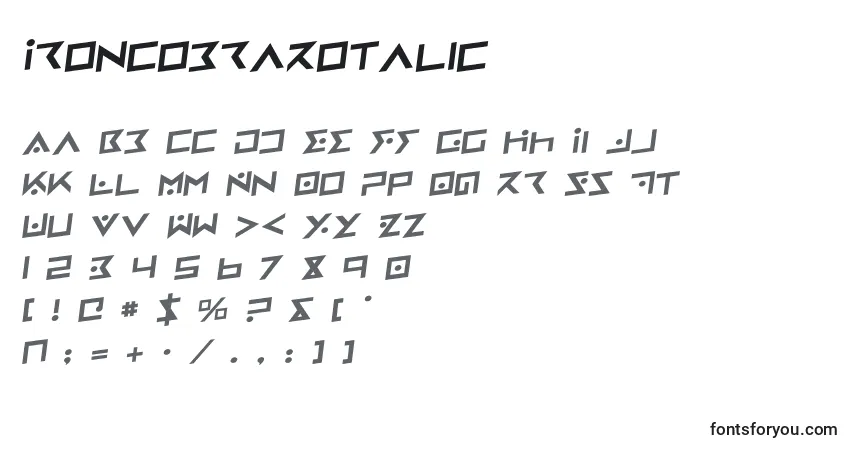 Schriftart IronCobraRotalic – Alphabet, Zahlen, spezielle Symbole