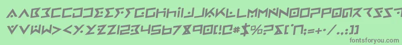 フォントIronCobraRotalic – 緑の背景に灰色の文字