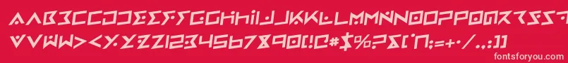 Шрифт IronCobraRotalic – розовые шрифты на красном фоне