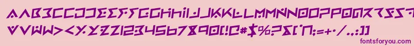Weitere Informationen zur IronCobraRotalic-Schriftart IronCobraRotalic-Schriftart – Violette Schriften auf rosa Hintergrund