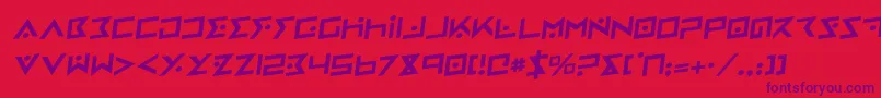 IronCobraRotalic-Schriftart – Violette Schriften auf rotem Hintergrund