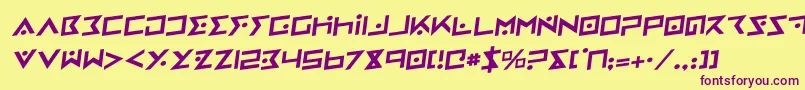 IronCobraRotalic Font – Purple Fonts on Yellow Background