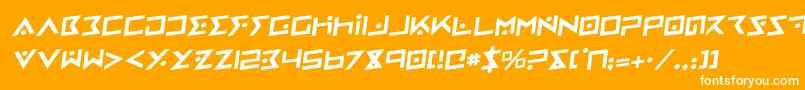 Czcionka IronCobraRotalic – białe czcionki na pomarańczowym tle
