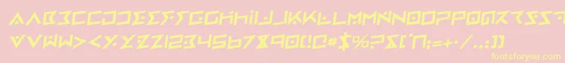 IronCobraRotalic-Schriftart – Gelbe Schriften auf rosa Hintergrund