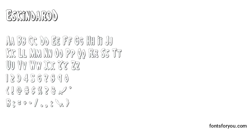 Fuente Eskindar3D - alfabeto, números, caracteres especiales