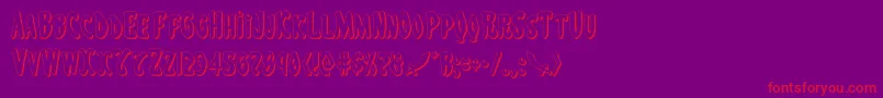 Eskindar3D-Schriftart – Rote Schriften auf violettem Hintergrund