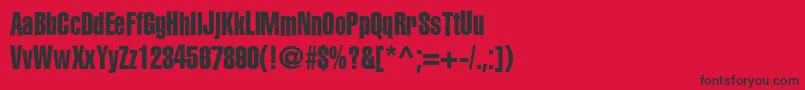 フォントHeliosextracompressed – 赤い背景に黒い文字