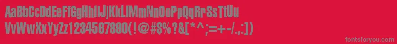 フォントHeliosextracompressed – 赤い背景に灰色の文字