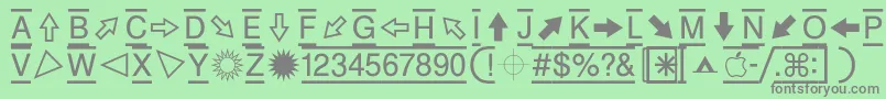 フォントZeal – 緑の背景に灰色の文字