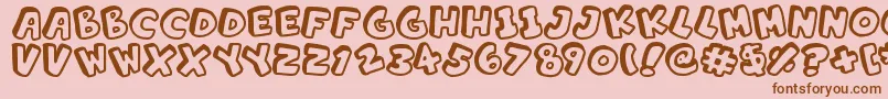 AlphabetSouplings Font – Brown Fonts on Pink Background