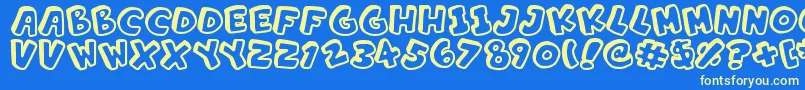 AlphabetSouplings Font – Yellow Fonts on Blue Background