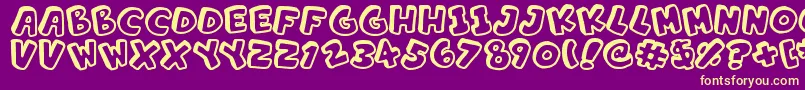 AlphabetSouplings Font – Yellow Fonts on Purple Background