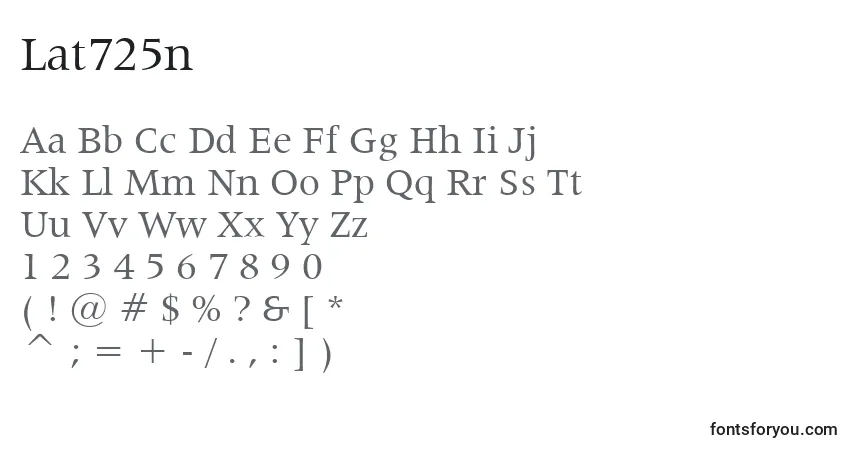 A fonte Lat725n – alfabeto, números, caracteres especiais