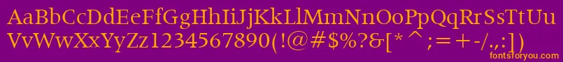 Lat725n Font – Orange Fonts on Purple Background
