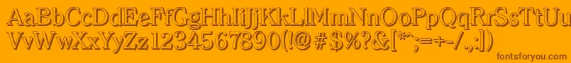 ClearfaceshadowRegular Font – Brown Fonts on Orange Background