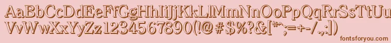 ClearfaceshadowRegular Font – Brown Fonts on Pink Background