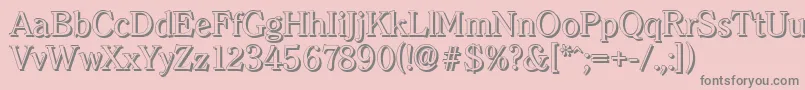 Fonte ClearfaceshadowRegular – fontes cinzas em um fundo rosa