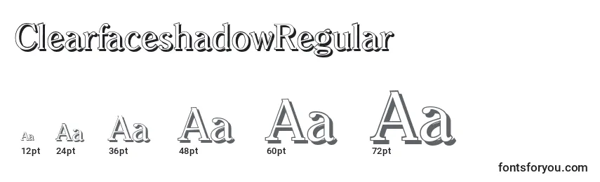 Размеры шрифта ClearfaceshadowRegular