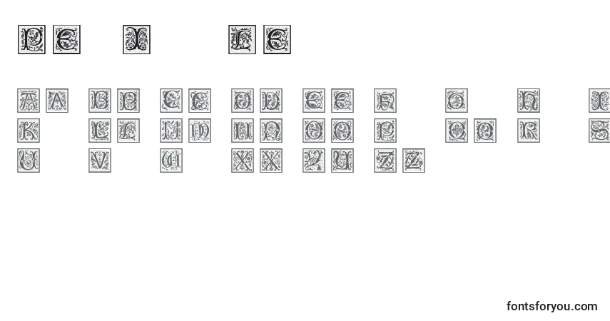 A fonte Petitfleur – alfabeto, números, caracteres especiais