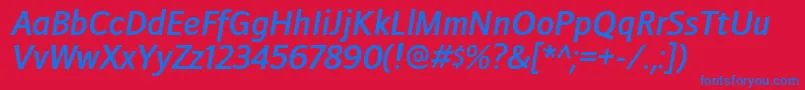 DoradanisbItalic Font – Blue Fonts on Red Background