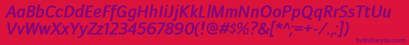 DoradanisbItalic Font – Purple Fonts on Red Background