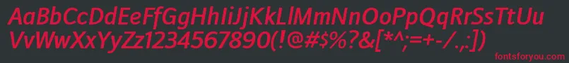 DoradanisbItalic Font – Red Fonts on Black Background