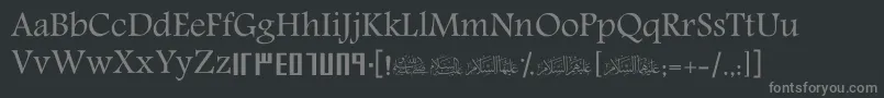 ScRehan Font – Gray Fonts on Black Background