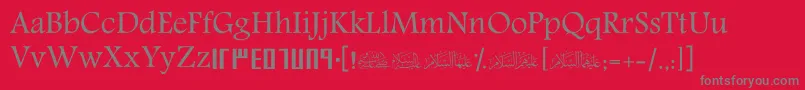 ScRehan Font – Gray Fonts on Red Background