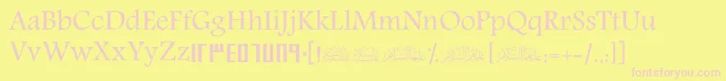 ScRehan Font – Pink Fonts on Yellow Background